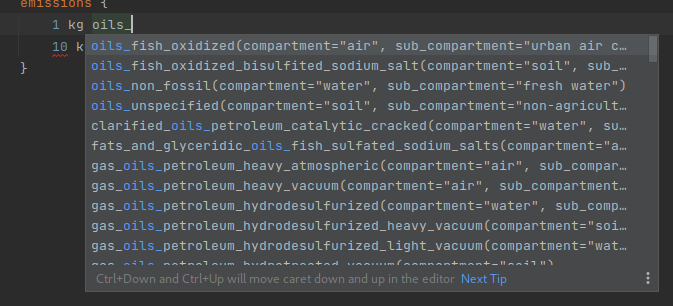 An image showing the autocomplete menu