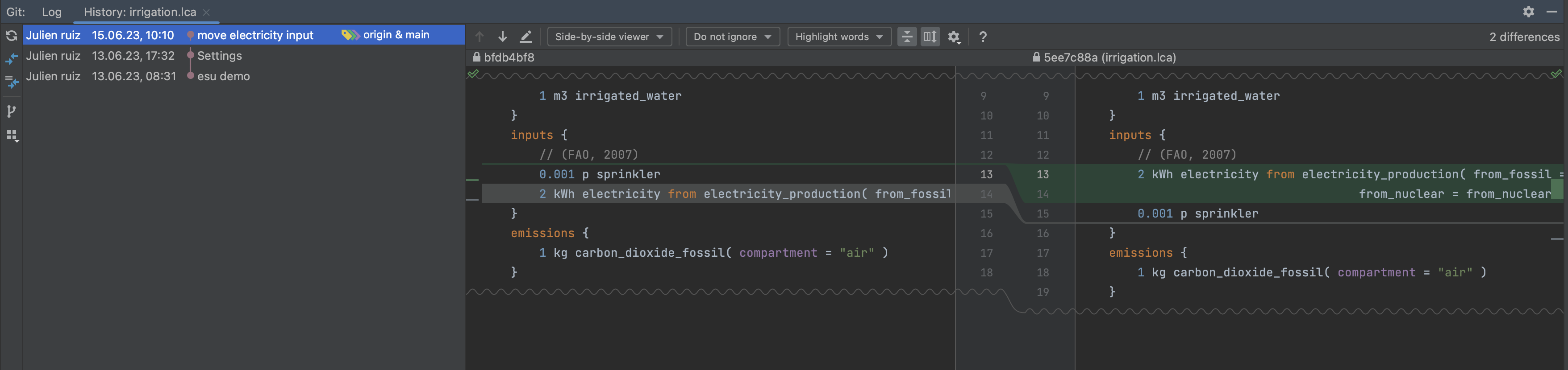 An image showing file diff