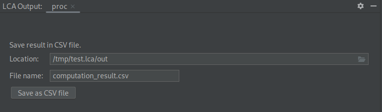 A screenshot of the save to CSV menu